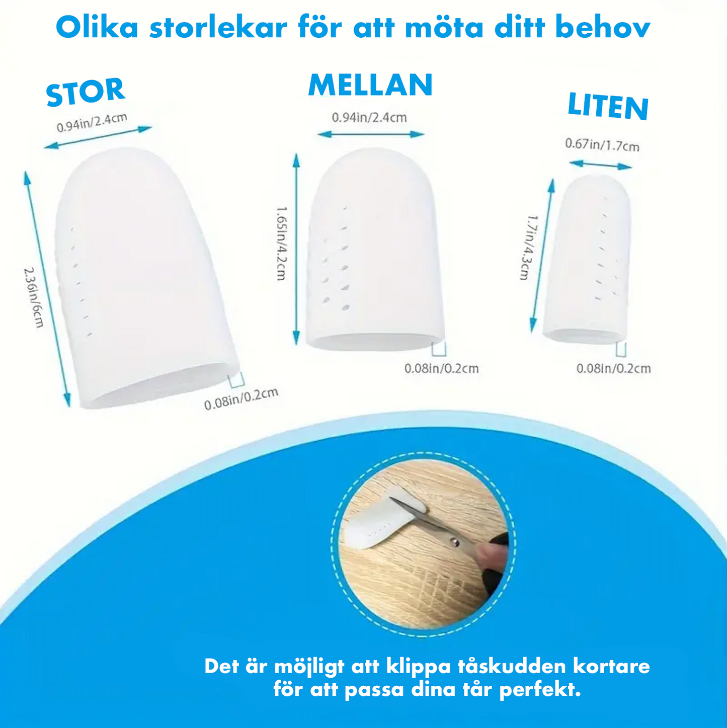 Silikon tåbeskyttere - 12-pakning tåbeskyttere