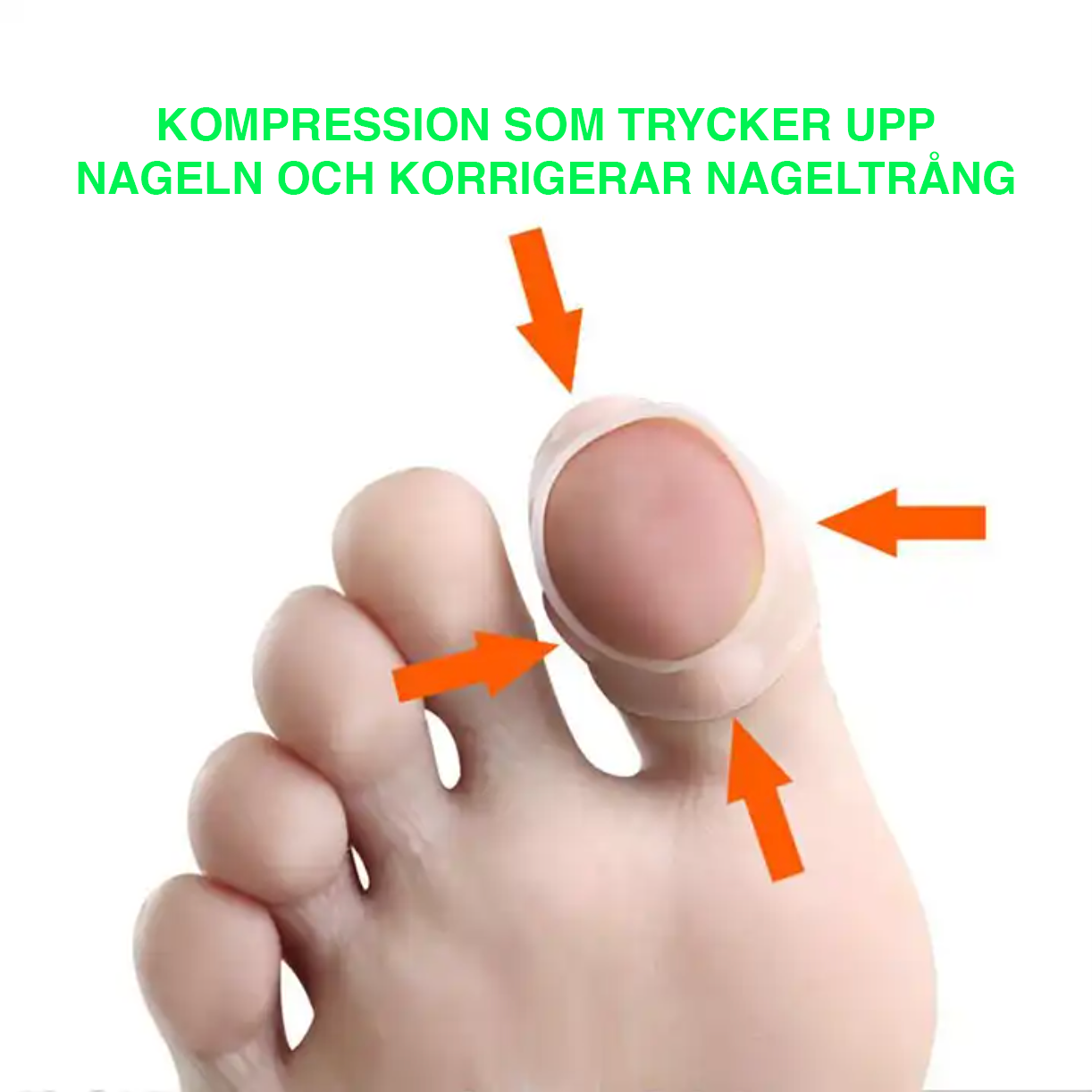 Negletett korrigerende silikonbeskytter for stortåen (2 stk.)