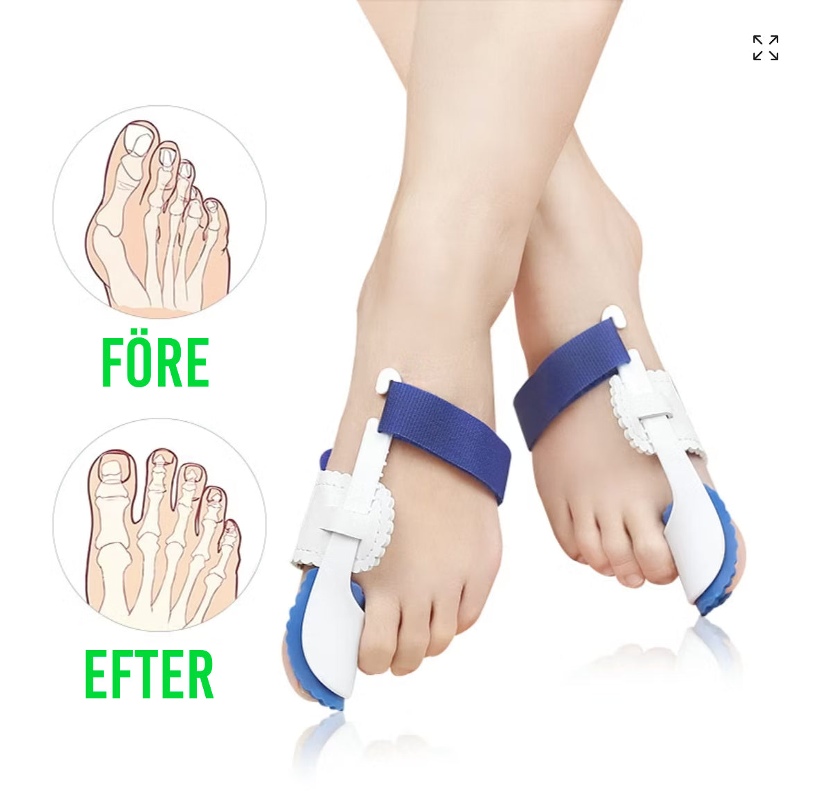 Nattskinne for hallux valgus