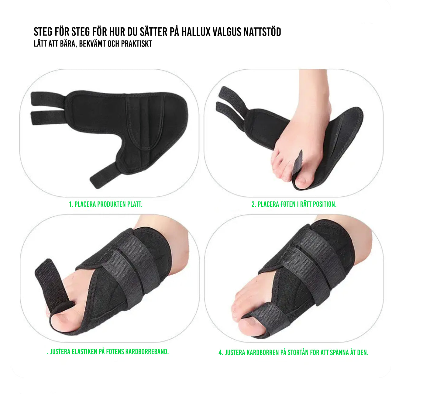 Nattstøtte for hallux valgus (2 stk.)