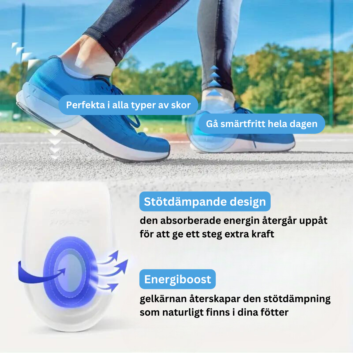 Hæl innersåle, hælspore, gel (2 stk)