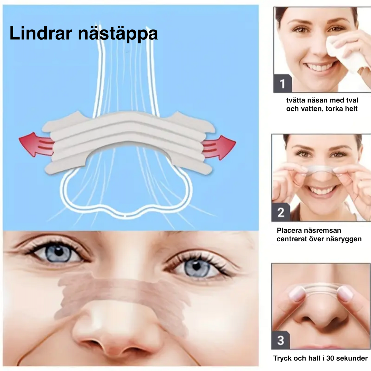 Anti-snorkestrips – Nesebeskyttelse for bedre søvn og fri pust (20 stk)