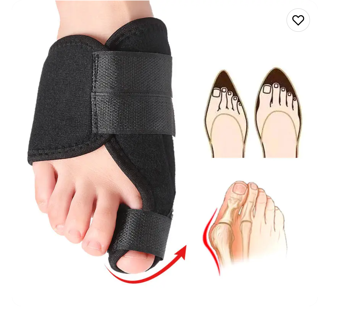 Nattstøtte for hallux valgus (2 stk.)
