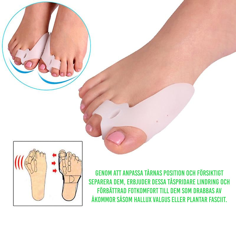 Tåspreder silikon, hallux valgus (2 stk)