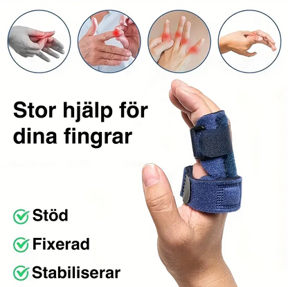 Justerbar fingerskinne med aluminiumsstøtte – stabiliserende støtte for fingrene