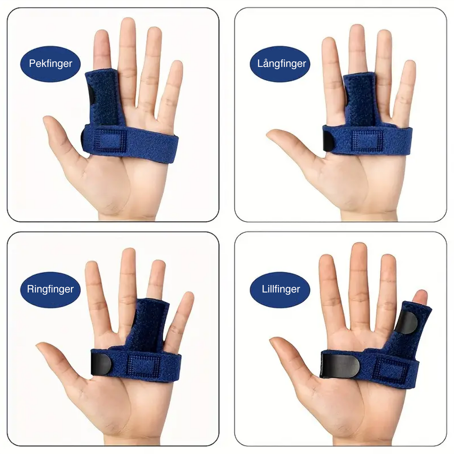 Justerbar fingerskinne med aluminiumsstøtte – stabiliserende støtte for fingrene