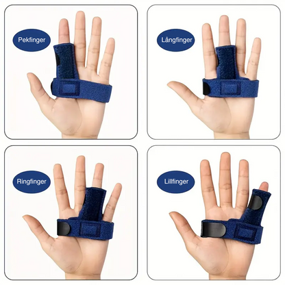 Justerbar fingerskinne med aluminiumsstøtte – stabiliserende støtte for fingrene