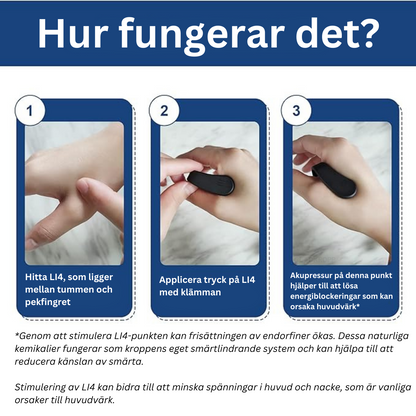 Effektiv migreneklemme for migrenespenning, angst og hodepinelindring