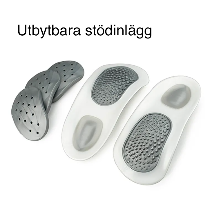 Fotbuestøtte med 4 justerbare innlegg for tilpasset støtte